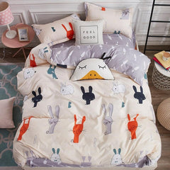 Flower Soft Comfortable 4pcs Bedding Set