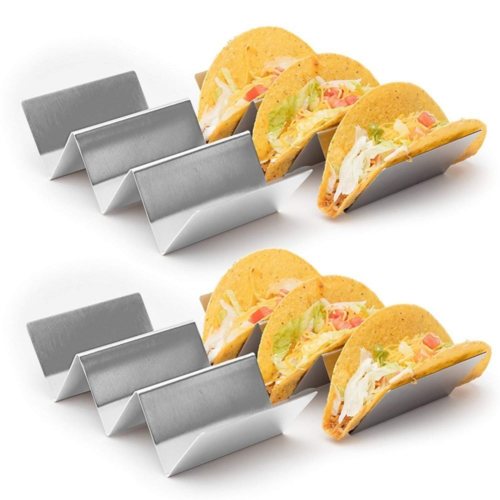 Stylish Stainless Steel Taco Holder Stand, Taco Truck Tray Style