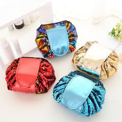 Women  Drawstring Travel Cosmetic Makeup Foldable Organizer