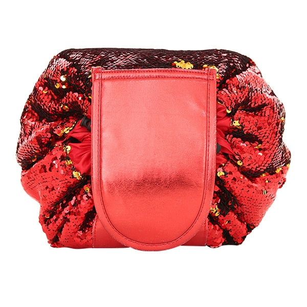 Women  Drawstring Travel Cosmetic Makeup Foldable Organizer
