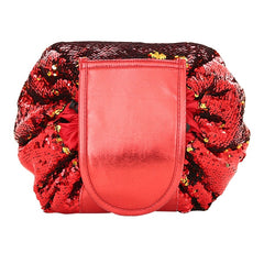 Women  Drawstring Travel Cosmetic Makeup Foldable Organizer