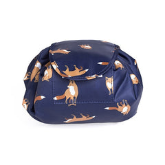 Women  Drawstring Travel Cosmetic Makeup Foldable Organizer