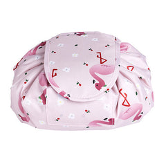 Women  Drawstring Travel Cosmetic Makeup Foldable Organizer