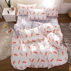 Flower Soft Comfortable 4pcs Bedding Set