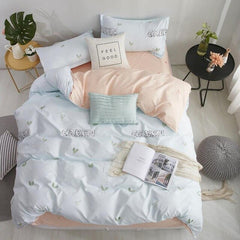 Flower Soft Comfortable 4pcs Bedding Set