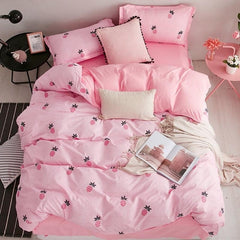 Flower Soft Comfortable 4pcs Bedding Set