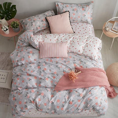 Flower Soft Comfortable 4pcs Bedding Set