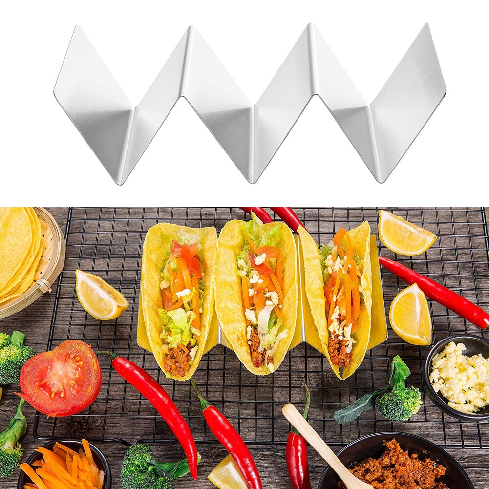 Stylish Stainless Steel Taco Holder Stand, Taco Truck Tray Style
